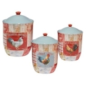 Certified International Farm House Rooster Canister Set