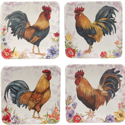 Certified International Floral Rooster Canape Plate