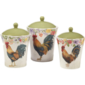 Certified International Floral Rooster Canister Set