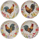 Certified International Floral Rooster Dinner Plate