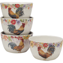 Certified International Floral Rooster Ice Cream Bowl