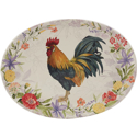 Certified International Floral Rooster Oval Platter