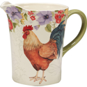 Certified International Floral Rooster Pitcher