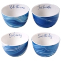 Certified International Fluidity Coastal Ice Cream Bowl with Sayings