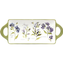 Certified International Fresh Herbs Rectangular Platter with Handles