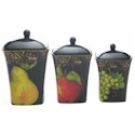 Certified International Fruit Filigree Canister Set