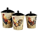 Certified International Gilded Rooster Canister Set