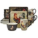 Certified International Gilded Rooster Dinnerware Set