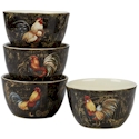 Certified International Gilded Rooster Ice Cream Bowl