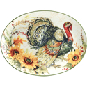 Certified International Harvest Morning Oval Turkey Platter