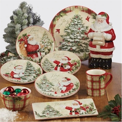 Mulicolored Set of 4 Certified International 89127 Holiday Wishes 16 Piece Dinnerware Set One Size