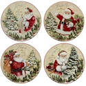 Certified International Holiday Wishes Toile Dessert Plate