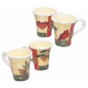 Certified International Holly Birds Assorted Mugs