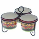 Certified International Hot and Saucy Server with Metal Stand