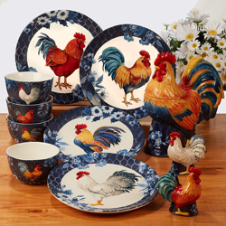 Certified International Indigo Rooster