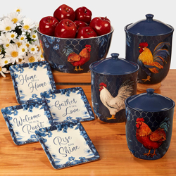 Certified International Indigo Rooster