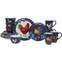 Certified International Indigo Rooster Dinnerware Set