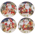 Certified International Magic of Christmas Santa Toile Dessert Plate