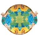 Certified International Magpie 3D Platter with Leopard Handles