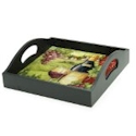 Certified International Merlot Sunset Wood Tray with Handles