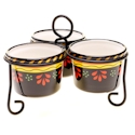 Certified International Mi Casa 3 Section Server with Metal Stand