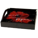 Certified International Midnight Poppies Wood Tray with Handles
