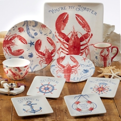 Nautical Life 2 Salad Plates Blue Crab from Liza Audit  Certified International