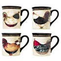 Certified International Paris Rooster Coffee Mugs