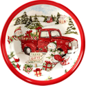 Certified International Red Truck Snowman Soup/Pasta Bowl