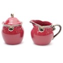 Certified International Regency Burgundy Sugar & Creamer Set
