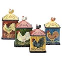 Certified International Rooster Inn Canister Set