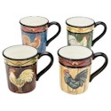 Certified International Rooster Inn Coffee Mugs