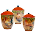Certified International Rustic Rooster Canister Set