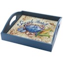 Certified International Seaside Market Wood Square Tray with Handles