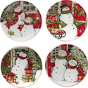 Certified International Snowman's Farmhouse Canape Plate