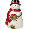 Certified International Snowman's Farmhouse 3-D Cookie Jar