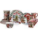 Certified International Snowman's Farmhouse Dinnerware Set