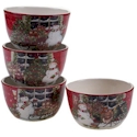 Certified International Snowman's Sleigh Ice Cream Bowl