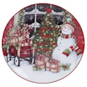 Certified International Snowman's Sleigh Round Platter