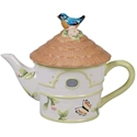 Certified International Spring Meadow Bird House Teapot