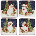 Certified International Starry Night Snowman Canape Plate