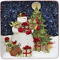 Certified International Starry Night Snowman Square Platter