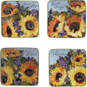 Certified International Sunflower Bouquet Canape Plate