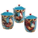 Certified International Sunflower Rooster Canister Set