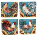 Certified International Sunflower Rooster Salad Plate
