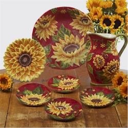 Discontinued Certified Intl Sunset Sunflower Dinnerware by Tre