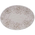 Certified International Toile Rooster Embossed Oval Platter