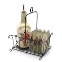 Certified International Toscana Olive Oil Set with Metal Stand