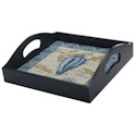 Certified International Trade Winds Wood Square Tray with Handles