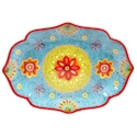 Certified International Tunisian Sunset Oval Scallped Platter